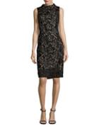 Adrianna Papell Lace Embroidered Sheath Dress