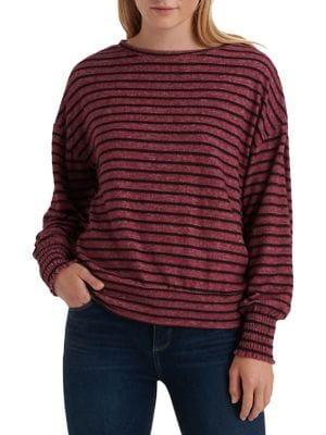 Lucky Brand Stripe Smocked Top