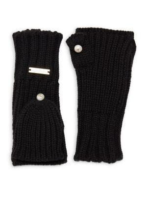 Karl Lagerfeld Paris Diamond Pearl Flip Top Gloves