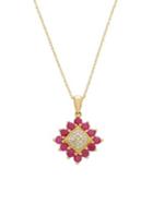 Lord & Taylor 14k Yellow Gold, Ruby & Diamond Pendant Necklace