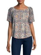 Lucky Brand Cut-out Abstract Top