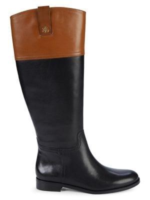 Lauren Ralph Lauren Barkston Colorblock Tall Leather Boots