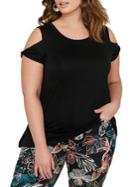 Addition Elle Love And Legend Plus Twisted Cold-shoulder Top