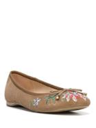 Franco Sarto Roland Embroidered Floral Suede Flats