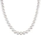 Sonatina Sterling Silver & 8-9mm White Round Pearl Strand Necklace