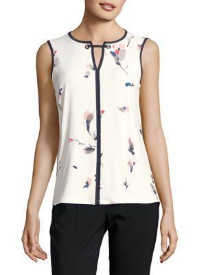 Ivanka Trump Floral Grommet Top