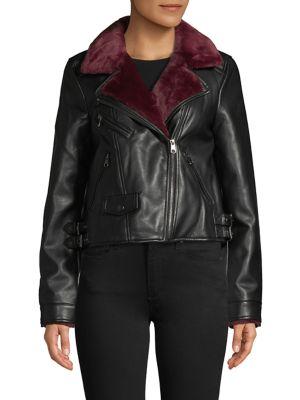 Vero Moda Faux Fur-lined Faux Leather Jacket