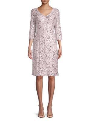 Alex Evenings Metallic Glitter Shift Dress