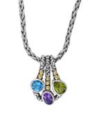 Effy Semi-precious, Multi-stone, Sterling Silver And 18k Yellow Gold Pendant Necklace