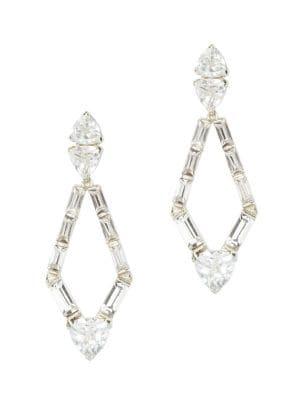 Vince Camuto Silvertone & Crystal Kite Drop Earrings