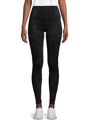 Design Lab Faux-suede High-rise Leggings