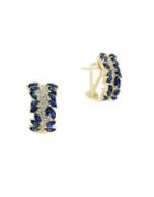 Effy Royale Bleu Natural Sapphire, Diamond And 14k Yellow Gold Earrings