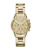 Armani Exchange Ladies Swarovski Crystal Goldtone Stainless Steel Bracelet Watch