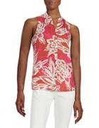 Lord & Taylor Sleeveless Tropical Blouse