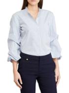 Lauren Ralph Lauren Tiered Puffed-sleeve Cotton Shirt