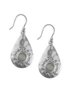 Lucky Brand Floral Tribes Silvertone And Crystal Drop Earrings