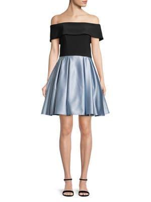 Betsy & Adam Off-the-shoulder Fit-&-flare Dress