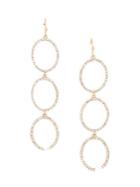 Sole Society Goldtone & Crystal Triple Circle Linear Drop Earrings