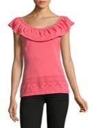 Ivanka Trump Pointelle Off-the-shoulder Top