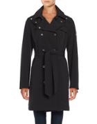 Calvin Klein Petite? Hooded Double-breasted Trench Coat