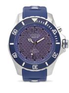 Kyboe Power Blue Silicone And Stainless Steel Watch, 483715