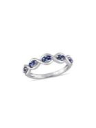 Sonatina 14k White Gold And Twisted Sapphire Promise Ring