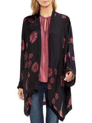 Vince Camuto Zen Bloom Chateau Sketch Kimono Top