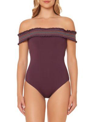 Bleu By Rod Beattie One-piece Off-the-shoulder Bandeau Swimsuit