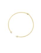 Cole Haan White Pearl And 10k Gold-plated Hinged Collar Necklace