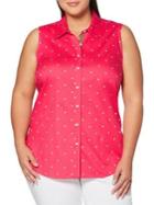 Rafaella Plus Polka Dot Button-down Shirt