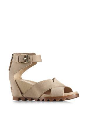 Sorel Joanie Suede Crisscross Wedge Sandals