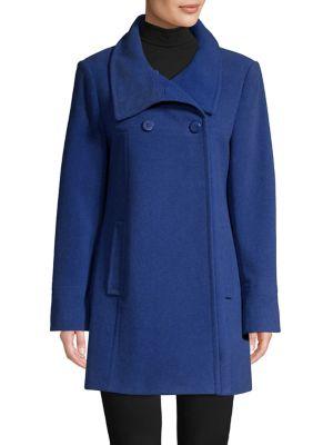 Larry Levine Long-sleeve Wool-blend Coat