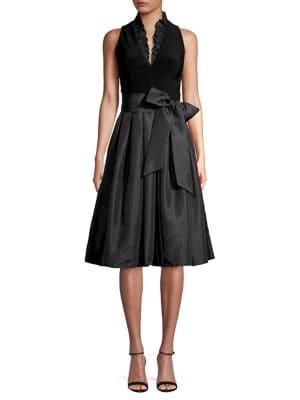 Eliza J Ruffle V-neck Dress