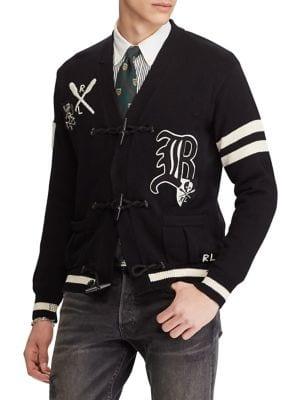 Polo Ralph Lauren Distressed Letterman Cotton Cardigan