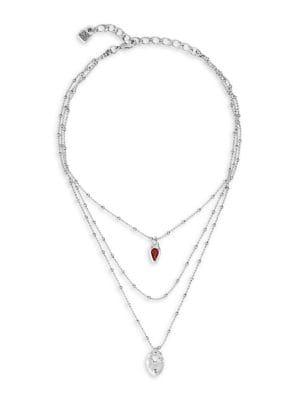 Uno De 50 Red Swarovski Crystal Heart Pendant Necklace