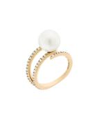 Michael Kors White Pearl Embellished Ring