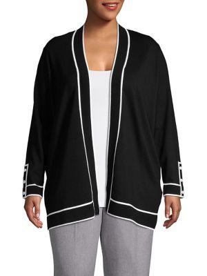 Calvin Klein Plus Ribbed Detail Button Cuff Cardigan