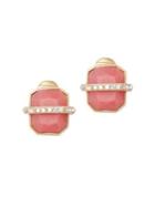 Vince Camuto Pave Trapped Crystal & Jasper Stud Earrings