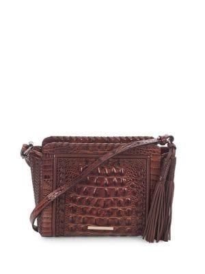 Brahmin Carrie Crossbody Embossed Leather Bag