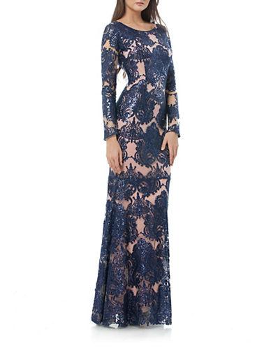 Js Collections Open-back Lace Gown