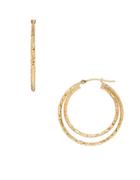 Lord & Taylor Double Circle Gold Hoop Earrings- 1.22in