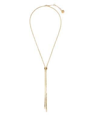 Vince Camuto Goldtone & Crystal Double Bar Slider Necklace