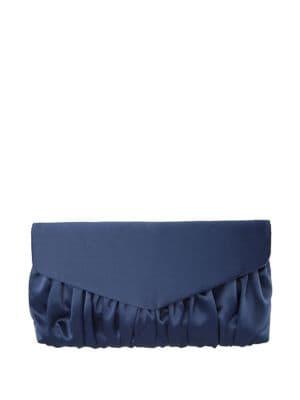Nina Salome Pleated Satin Convertible Clutch