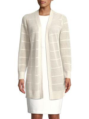 Calvin Klein Plus Striped Open Front Cardigan