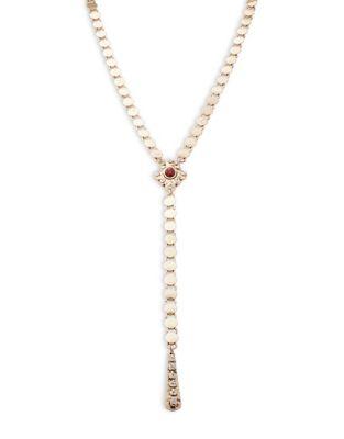 Robert Rose Disc Link Stone Accented Necklace