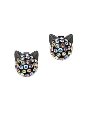 Karl Lagerfeld Paris Choupette Crystal Multicolored Stud Earrings