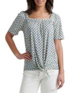 Lucky Brand Tie-front Cotton-blend Top