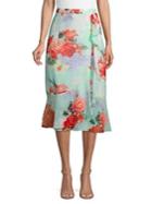 Calvin Klein Floral Ruffle Midi Skirt