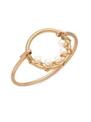 Design Lab Beaded Openwork Goldplated Bangle