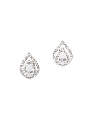 Vince Camuto Pave Teardrop Clip-on Earrings